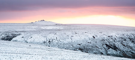 Sunset over Great Links Tor from High Willhays, Dartmoor